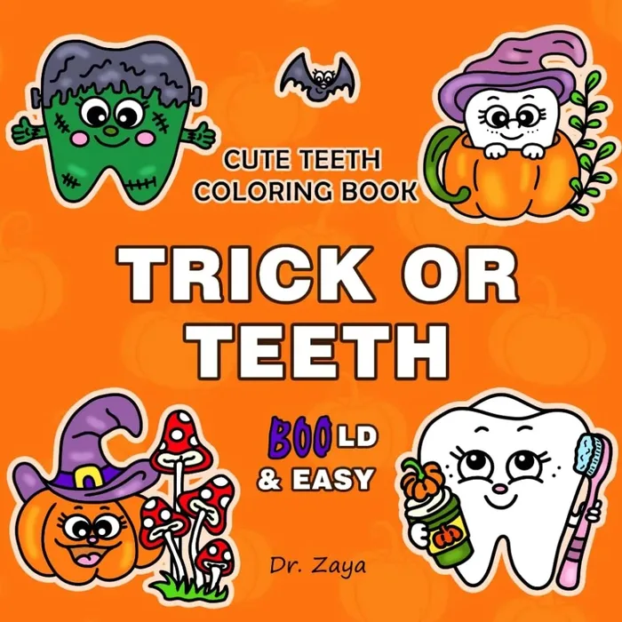 Coloring book cover: Trick Or Teeth